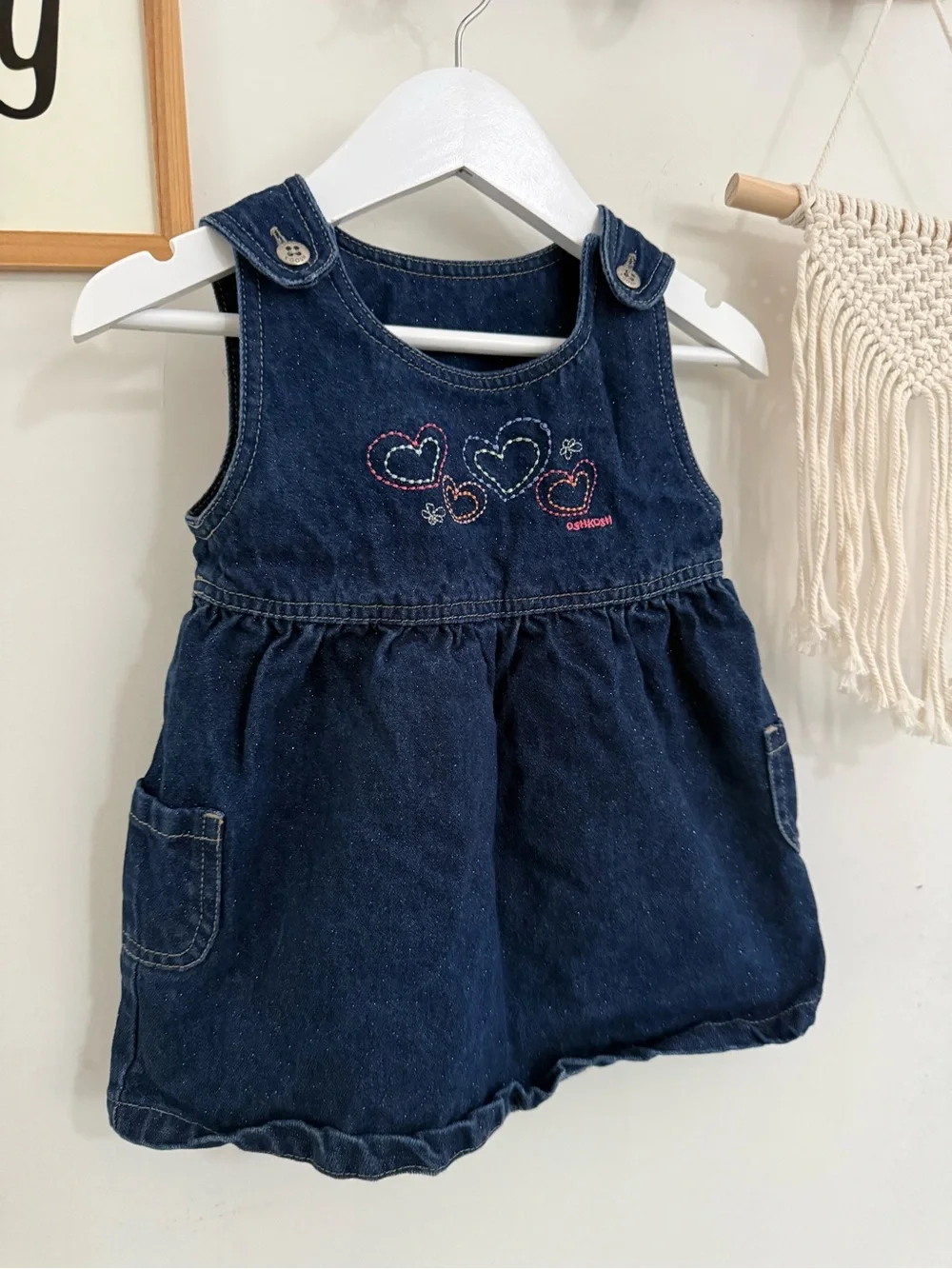 Y2K - 18m Oshkosh denim sparkly dress
